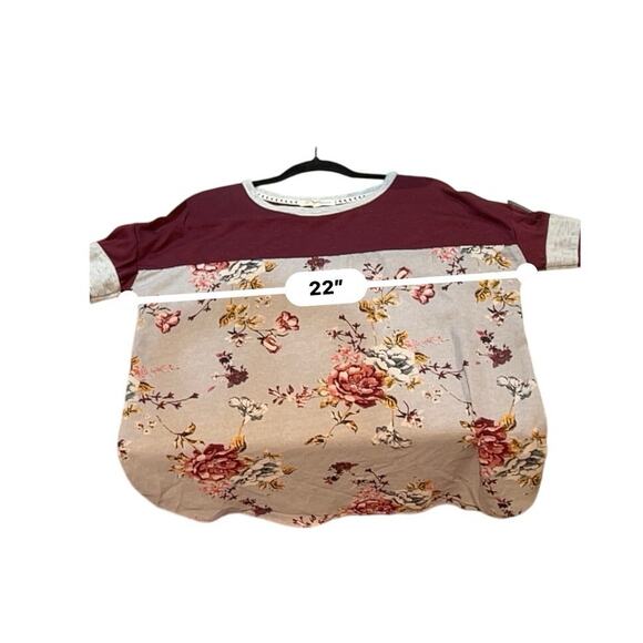 Rewind Floral T-Shirt Women's XL Mixed Media Poly Bl Sporty - Picture 8 of 8